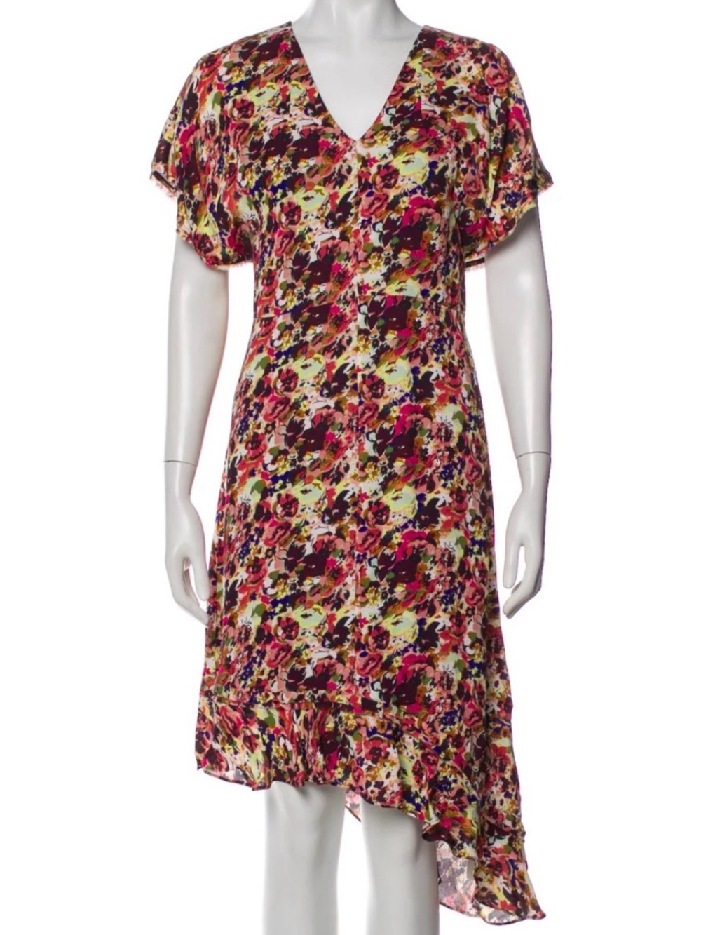 Lewit Floral Asymmetric Hem Dress